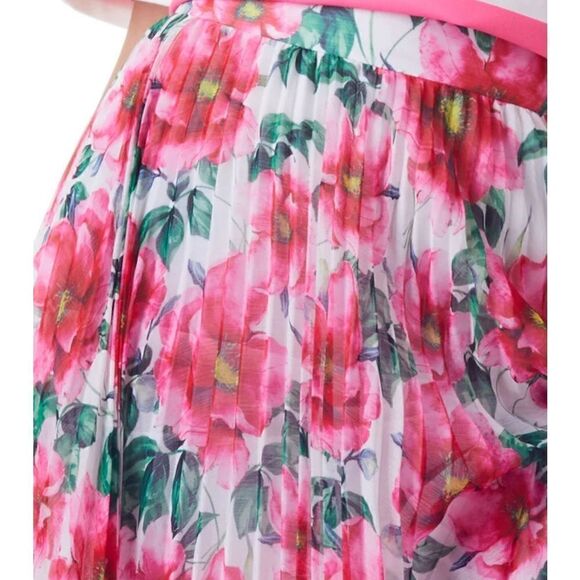 Alice + Olivia Katz Floral Sunburst Pleated Maxi Skirt Size 14 NWT $695 - Picture 3 of 9